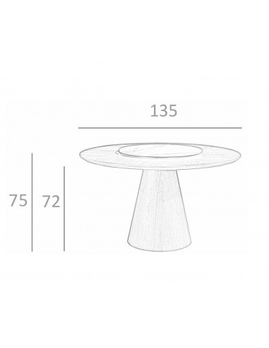 Angel Cerdá 1016. Mesa redonda 135. Madera...