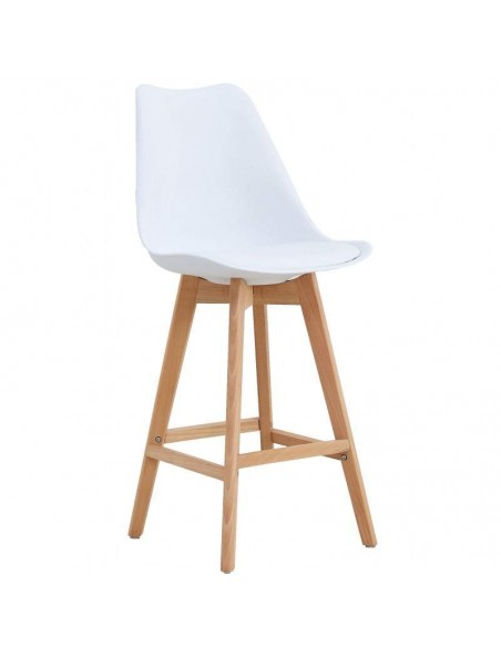 Taburete de cocina escandinavo 72, haya, plastico