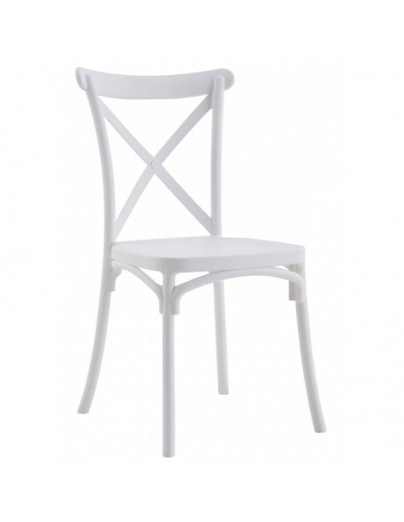 Silla exterior CRUCIS, apilable, tratamiento anti UV, polipropileno