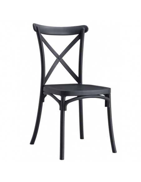 Silla exterior CRUCIS, apilable, tratamiento anti UV, polipropileno