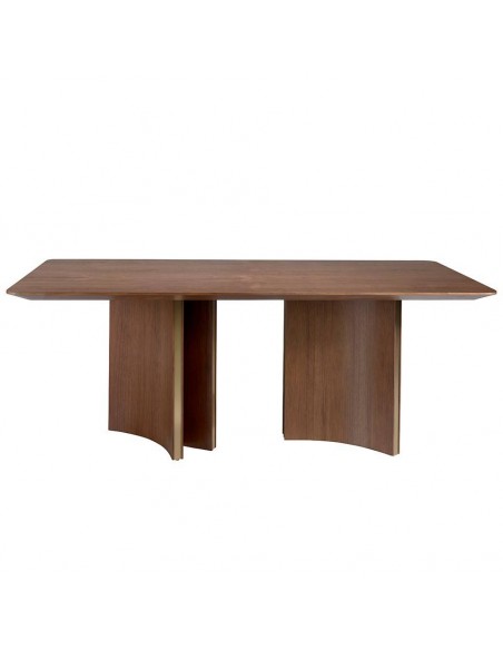 Angel Cerdá 1109. Mesa NORTON 200 x 100. Nogueira e aço dourado