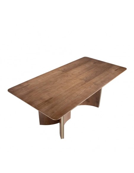 Angel Cerdá 1109. Mesa NORTON 200 x 100. Nogueira e aço dourado