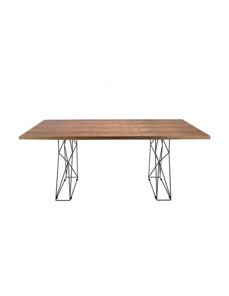 Angel Cerdá 1107. Mesa ACER 200 x 95. Nogueira e base em aço preto.