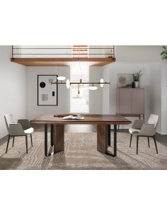 Angel Cerdá 1105. Mesa CREP 200 x 95. Nogal y acero negro 2