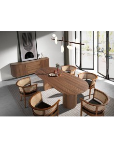 Angel Cerdá 1104. Mesa oval HULT 240 x 105. Nogal 2