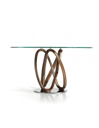 Mesa comedor ATELIER 130, madera, cristal, acero