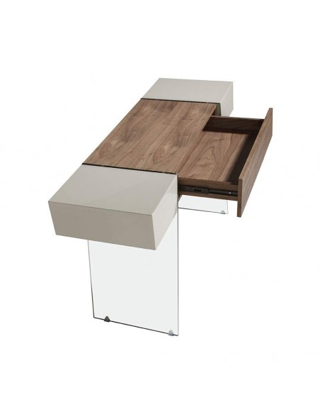 Ángel Cerdá 3029. Console Faraó 120x40 madeira nogueira, vidro