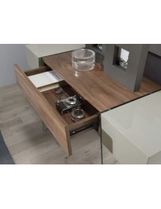 CONSOLA Faraón 120x40 MADERA NOGAL, CRISTAL 2