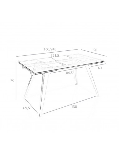 Ángel Cerdá 1005. Mesa extensible de cristal...