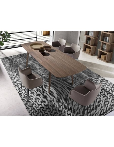 Ángel Cerdá 1100. Mesa extensível GESTA 180(260) x 100, nogueira.