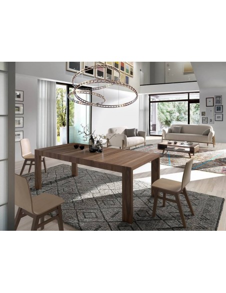 Ángel Cerdá 1012. NEXT mesa extensível 160(260) x 100, Nogueira.