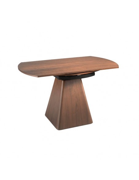 Ángel Cerdá 1081. Mesa redonda extensible giratorio PIER 140, nogal