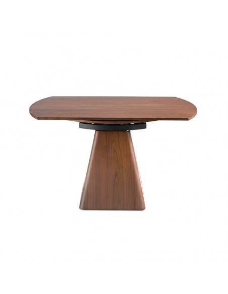 Ángel Cerdá 1081. Mesa redonda extensível giratória PIER 140, nogueira
