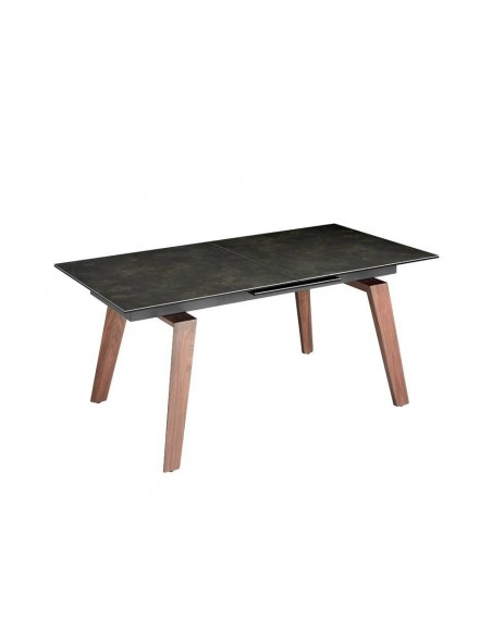 Ángel Cerdá 1026. Mesa extensible RAUW 180(230) x 90. Porcelánico y madera Nogal.