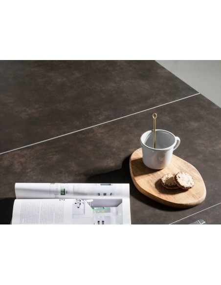 Ángel Cerdá 1026. Mesa extensível RAUW 180(230) x 90. Porcelana e madeira de nogueira.