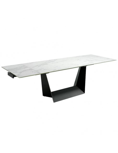 Ángel Cerdá 1014. Mesa extensible YATRA 180(270) x 90. Porcelánico y acero negro.