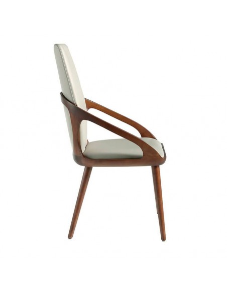 Ángel Cerdá 4066. Cadeira Khufu, couro sintético e madeira cor de nogueira.
