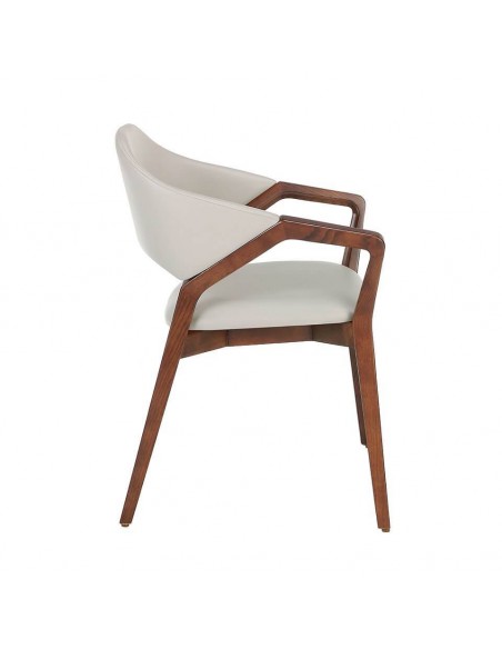 Ángel Cedá 4068. Silla con brazos KHEOPS, polipiel y madera en Nogal.