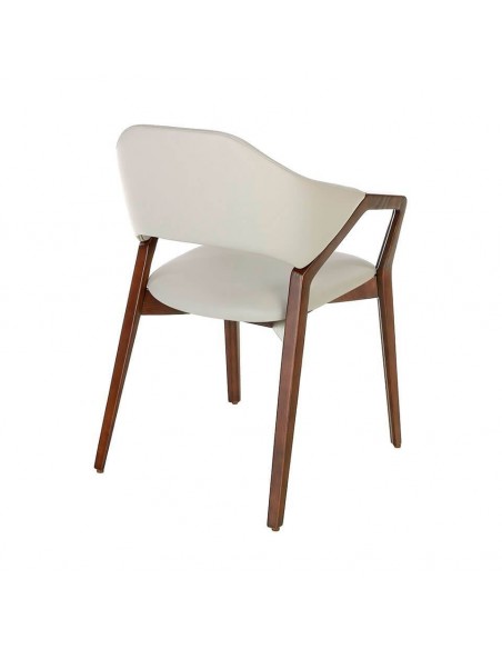 Ángel Cedá 4068. Cadeira KHEOPS com braços, couro sintético e madeira de nogueira.