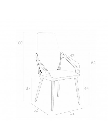 Ángel Cerdá 4066. Silla Khufu, polipiel y madera color Nogal.