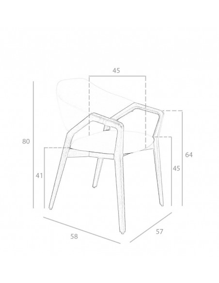 Ángel Cedá 4068. Silla con brazos KHEOPS, polipiel y madera en Nogal.