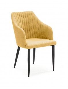 Cadeira NADI com braços, tecido AMARELO e base metálica...