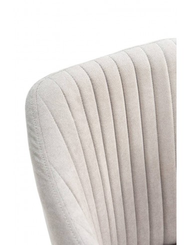 Silla con brazos NADI, tela gris y base metal...