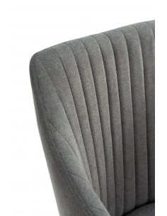 Silla con brazos NADI, tela gris oscuro y base metal NEGRA 2