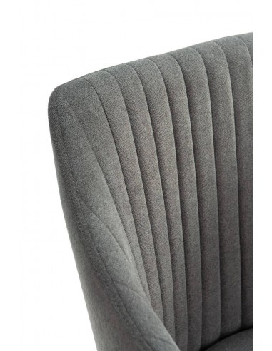 Silla con brazos NADI, tela gris oscuro y base...