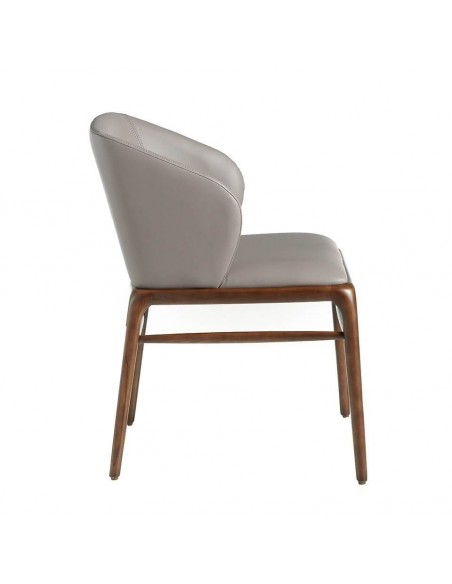 Ángel Cedá 4065. Cadeira KHEO, couro sintético vison e madeira de nogueira.