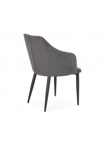 Silla con brazos NADI, tela gris oscuro y base...