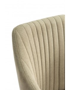 Silla con brazos NADI, tela verde y base metal NEGRA 2