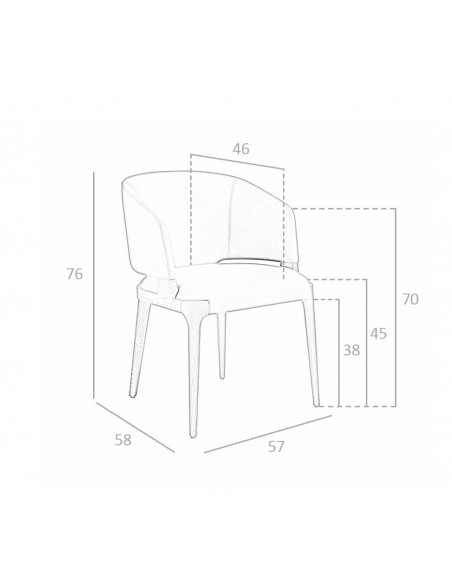 Ángel Cedá 4108. Silla AKIL, polipiel visón y madera color nogal
