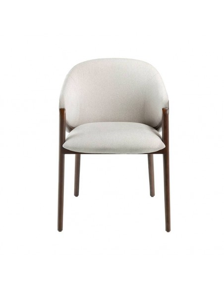Ángel Cerdá 4090. Silla con brazos ASWAD tapizada en tela y polipiel con estructura de madera color Nogal.