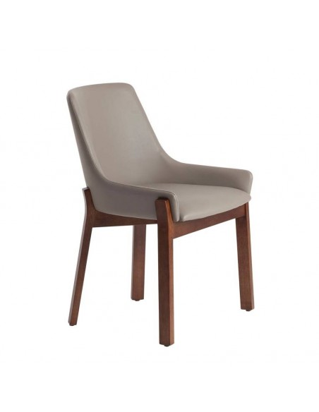 Ángel cerdá 4017. Silla EBO polipiel visón y madera color Nogal.