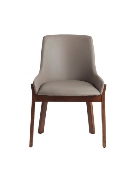 Ángel cerdá 4017. Silla EBO polipiel visón y madera color Nogal.