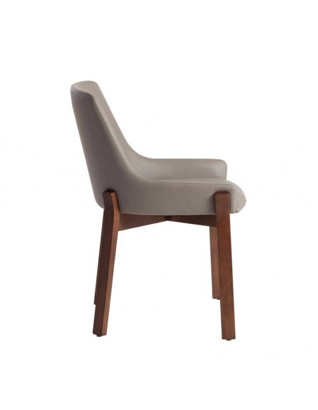 Ángel cerdá 4017. Silla EBO polipiel visón y madera color Nogal.