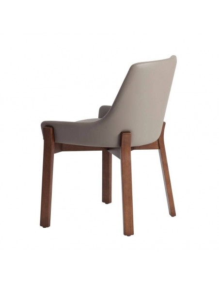 Ángel cerdá 4017. Silla EBO polipiel visón y madera color Nogal.