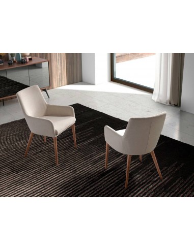 Ángel Cerdá 4048. Silla NURU, tela beige y base...