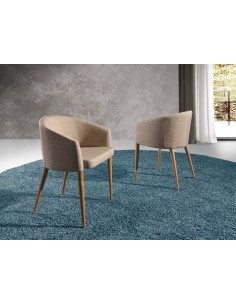 Ángel Cerdá 4007. Cadeira NASSOR, tecido marrom e madeira... 2