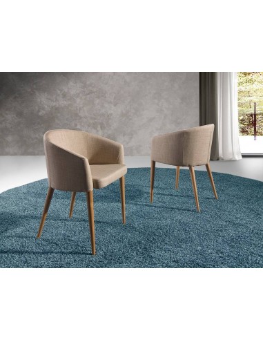 Ángel Cerdá 4007. Silla NASSOR, tela marrón y...