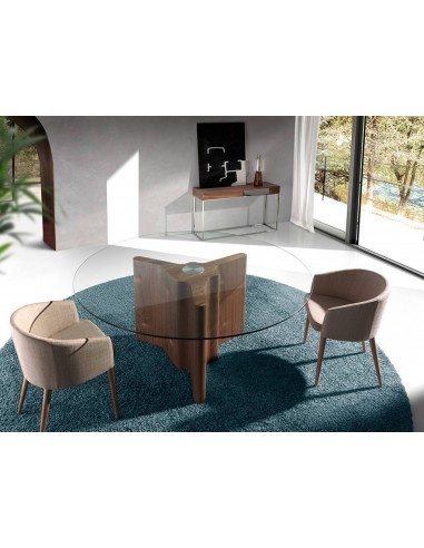 Ángel Cerdá 4007. Silla NASSOR, tela marrón y...