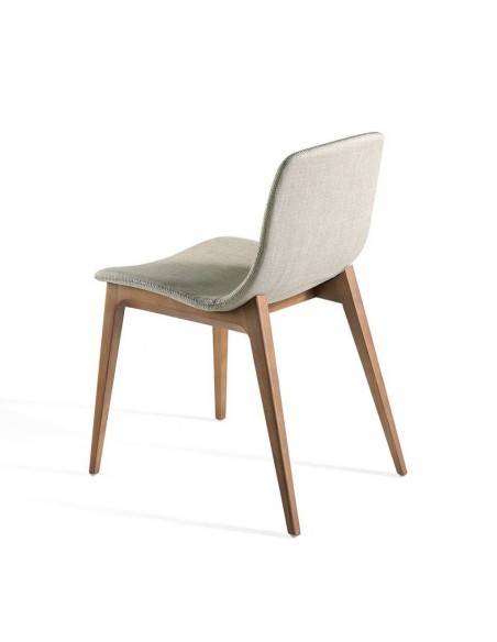 Ángel cerdá 4049. Cadeira SHU, tecido marrom e madeira nogueira.