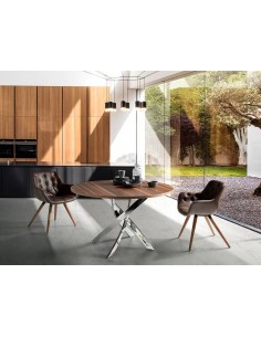 Ángel cerdá 4073. Silla TARIK, polipiel marrón y madera... 2