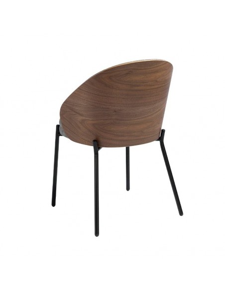 Ángel cerdá 4115. Silla UBAID tela gris y madera chapada nogal.