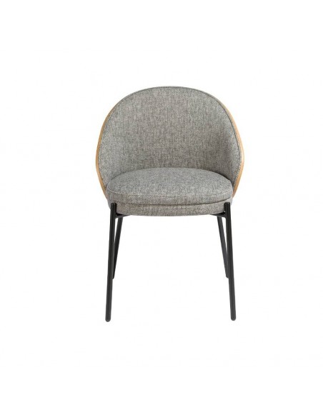 Ángel cerdá 4115. Silla UBAID tela gris y madera chapada nogal.