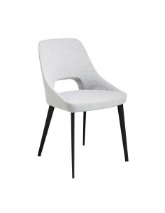 Ángel Cerdá 4101. Silla ZOSER tela gris claro y acero negro.
