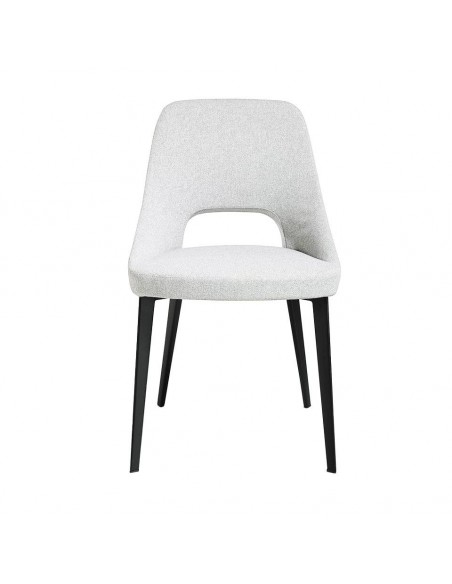 Ángel Cerdá 4101. Silla ZOSER tela gris claro y acero negro.