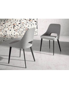 Ángel Cerdá 4101. Cadeira ZOSER tecido cinza claro e aço... 2