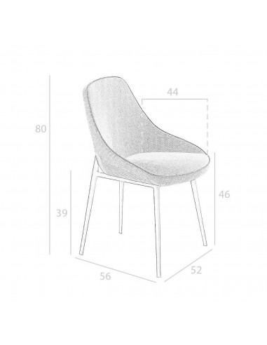 Ángel Cerdá 4082. Silla AKLLA, tela gris con...